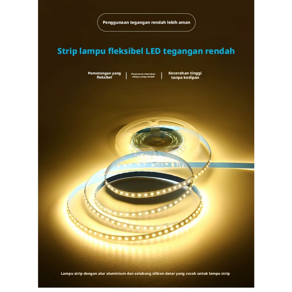 LED Strip 24V 5 Meter Tanpa Kedip High CRI 90 | Lampu Kabinet Hias Ruang Tamu Dapur | 2835 120led/m 