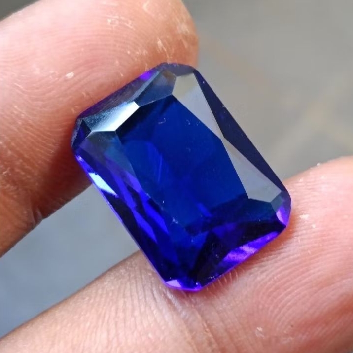 Batu Akik Biru King Safir 18 x 13 , Cutting Kotak