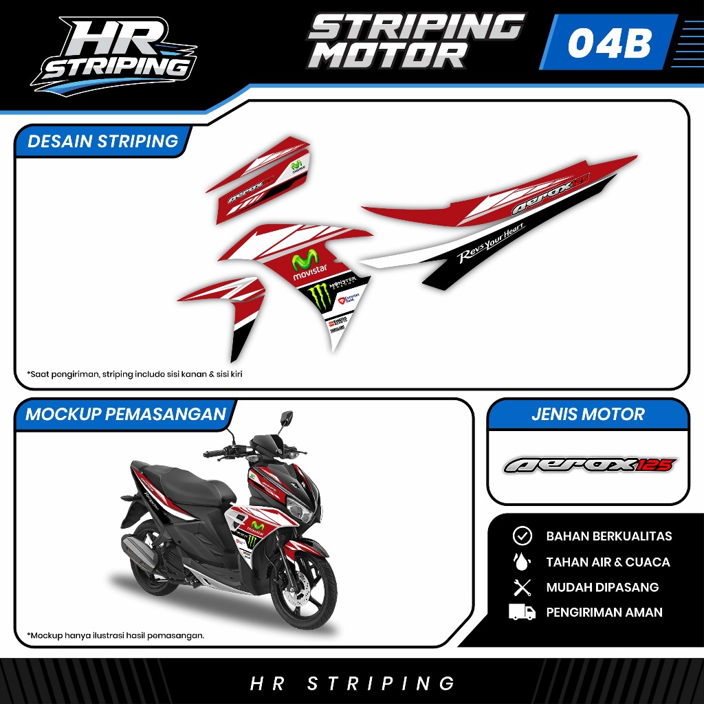 Striping Aerox 125 Racing Edition Full Body Sticker Yamaha Aerox 125 Desain Keren
