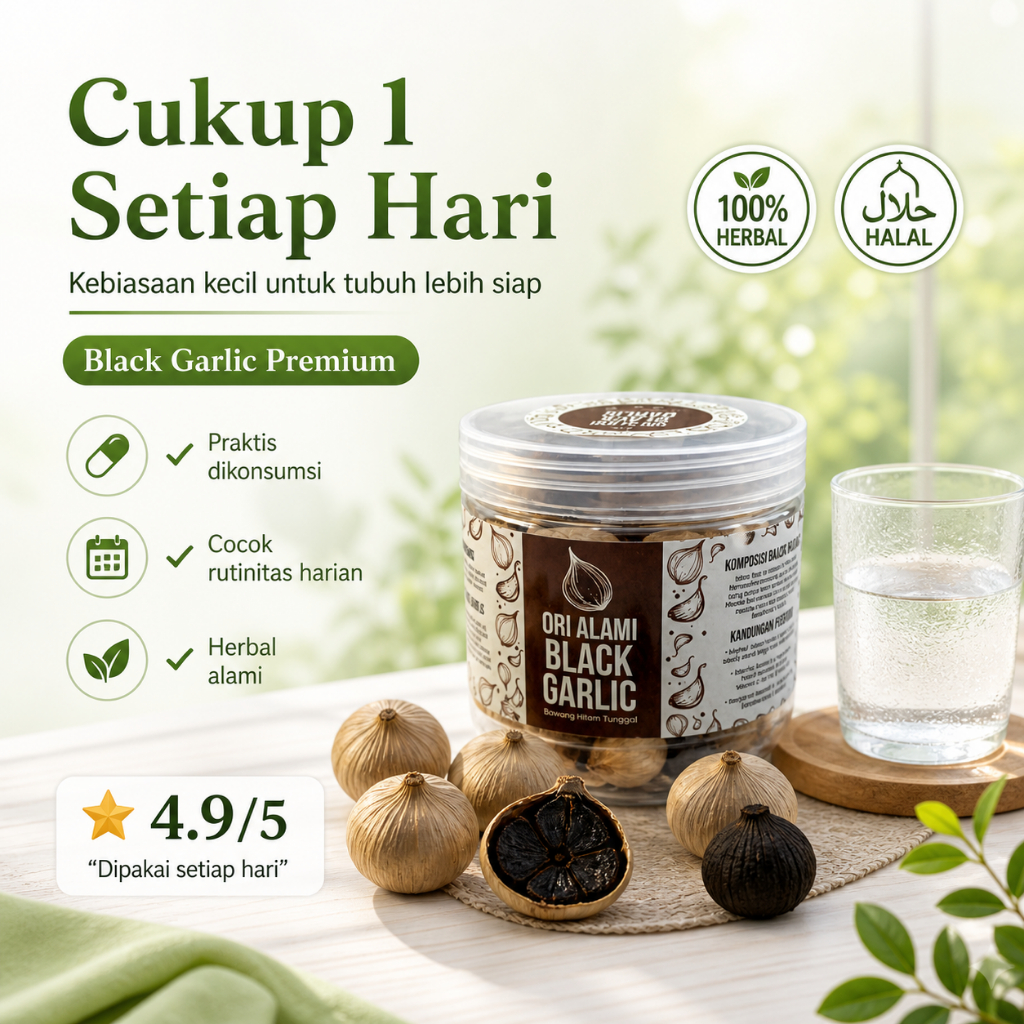 Natura Black Garlic Solo Bawang Hitam Tunggal Premium 250 Gram Asli Fermentasi