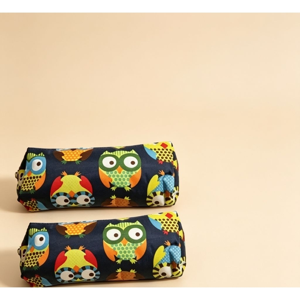 kotak pensil anak sekolah bahan longcem motif burung hantu 01