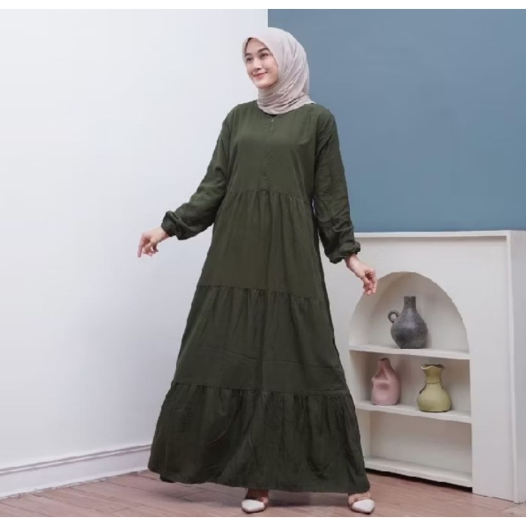 Gamis Rayon bahan premium busui friendly