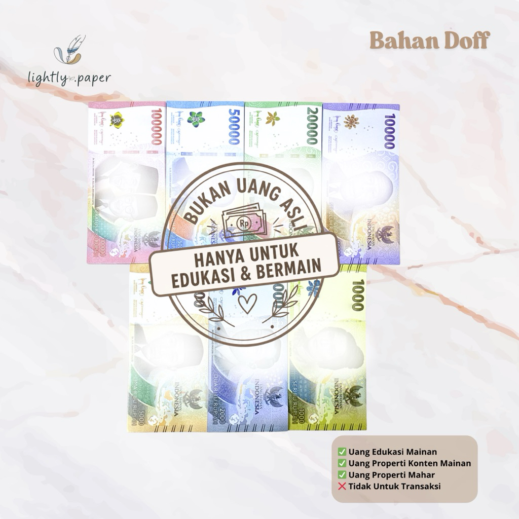 Bahan Doff Uang Edukasi Mainan Anak & Bahan Mahar Wedding Aesthetic