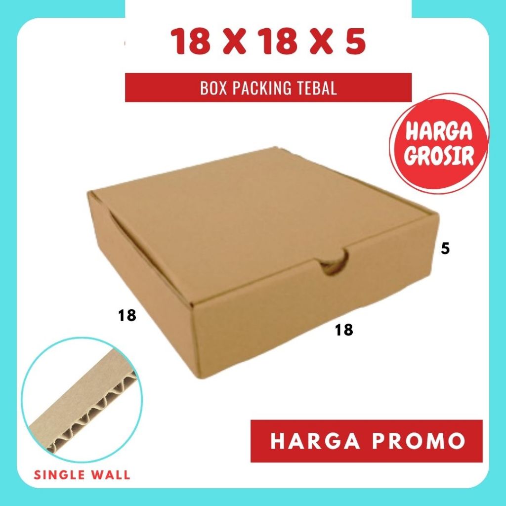Box 18x18x5 LD Kardus Karton Polos box Pizza 18x18x5 hampers
