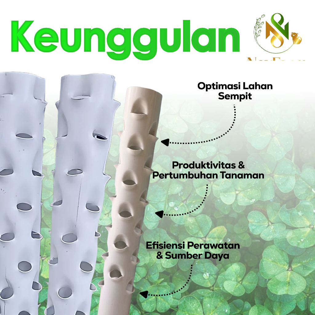 Growing Tower Vertikal Gn 1,5 meter Pot Paralon Pot Tanaman Vertikal