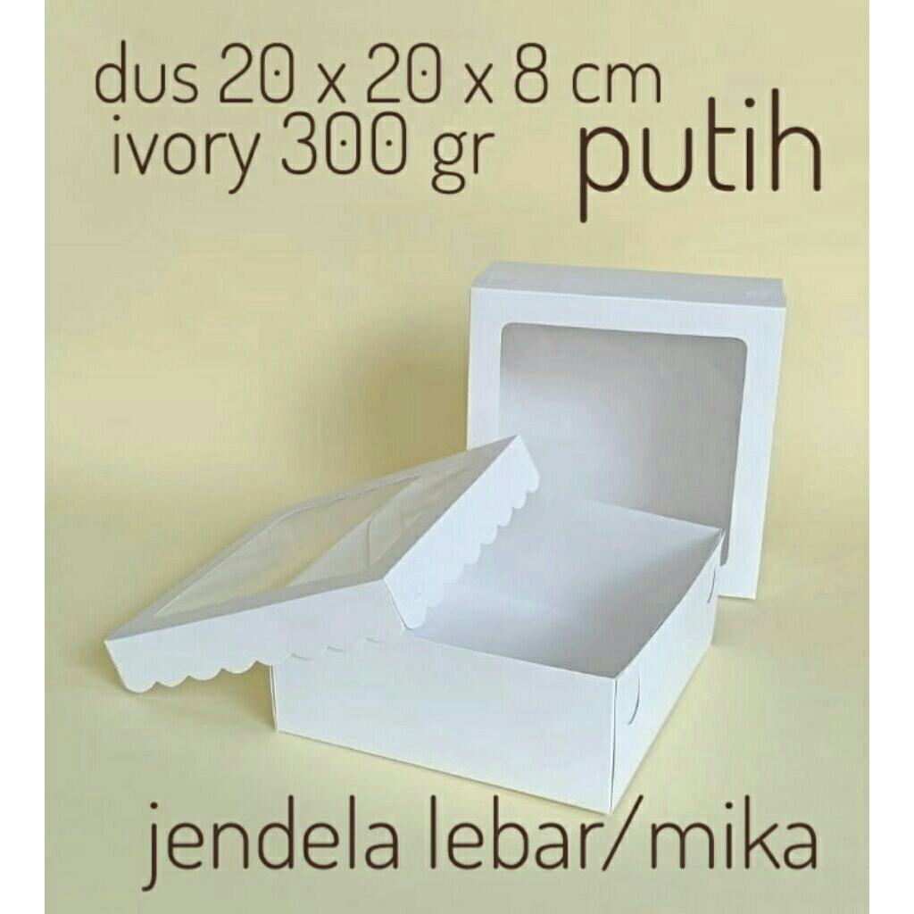 Duskue ukuran 20x20x8 /kotak kue bolu/ box cake/ dus kue /kotak kue