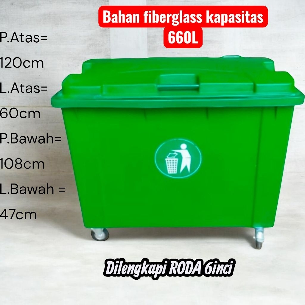 Tong SAMPAH BESAR Tong SAMPAH industri Tong SAMPAH RODA kapasitas jumbo 660L GROSIR MURAH