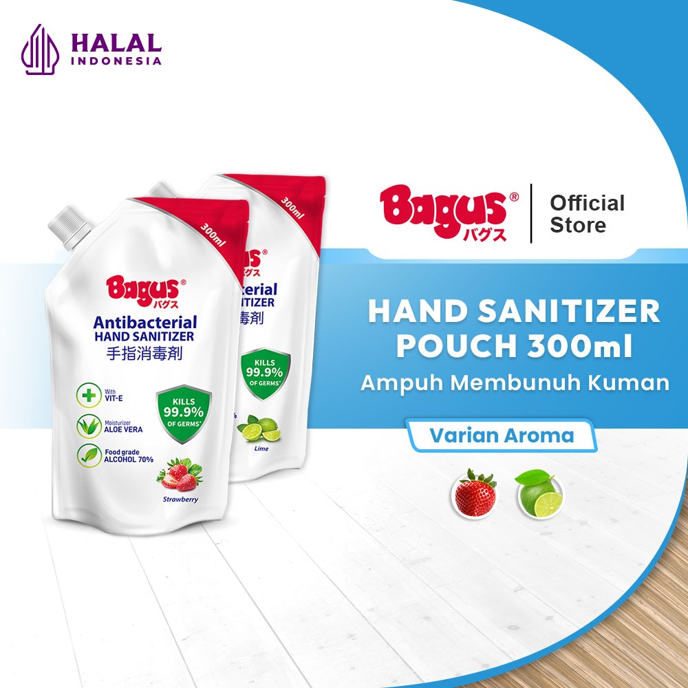 Bagus Anti Bakteri Hand Sanitizer Refill Pouch 300 ml Dengan Vitamin E & Food Grade