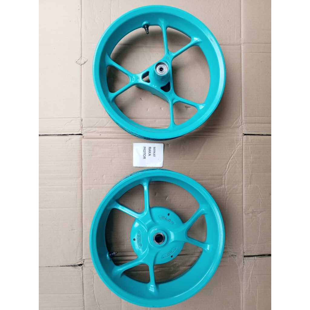 velg pelk feleg yamaha aerox 155 original biru muda veleg pelek aerox 155