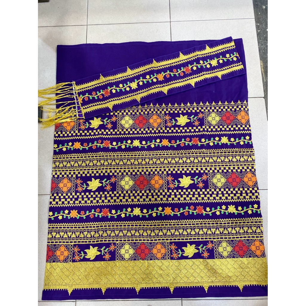 tapis lampung bordir sanwos bunga ungu(stok terbatas)realpict