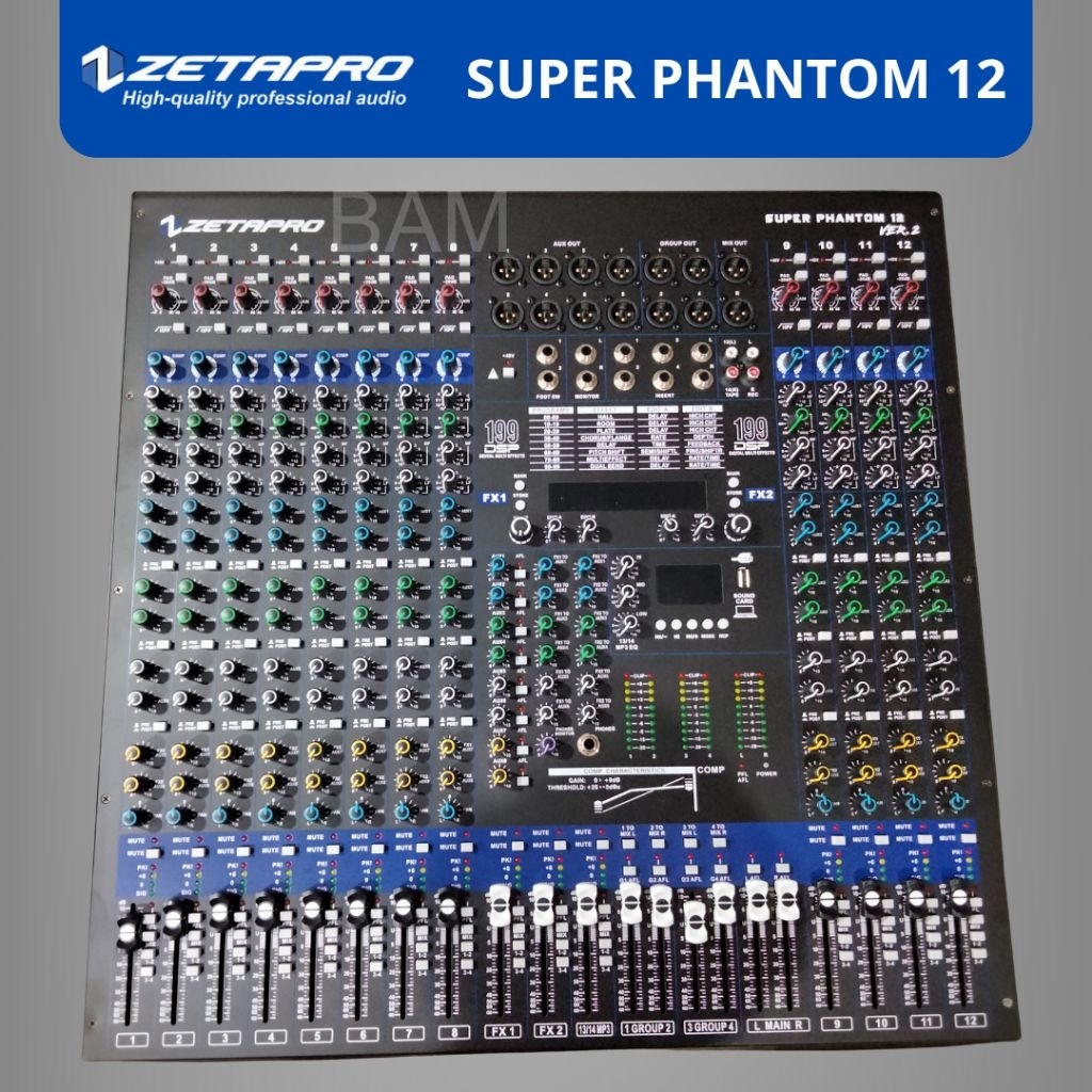 Mixer Audio Zetapro Super Phantom 12 Channel Professional Mixer