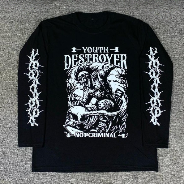 READY STOK KAOS LENGAN PANJANG NETRAL YOUTH DESTROYER T-SHIRT LONGSLEEVE NETRAL