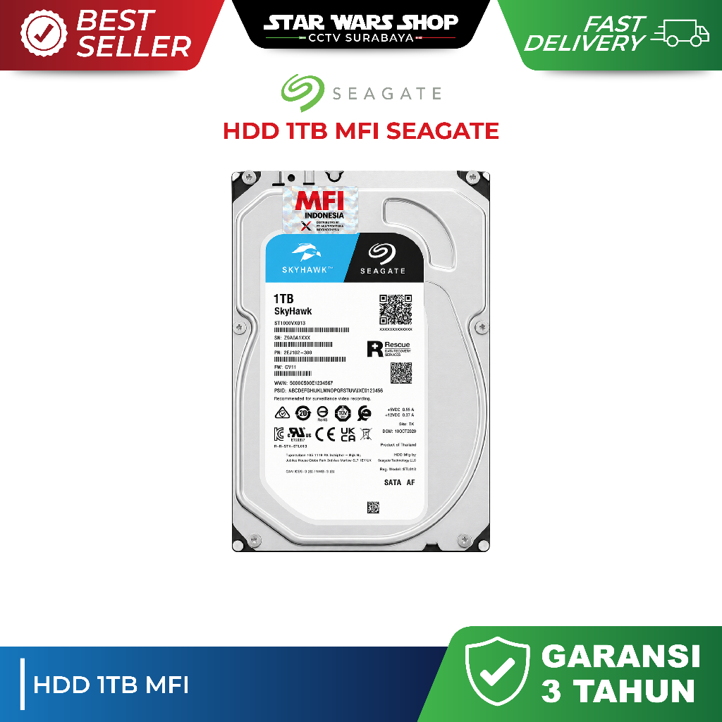 HDD Seagate Skyhawk 1TB MFI 3,5inch - HDD INTERNAL CCTV