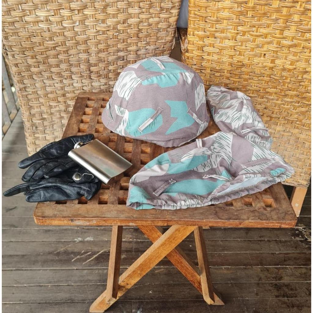 Cover Helm Tentara Jerman WW2 German Splittertarnmuster Stahlhelm Camo Wehrmacht