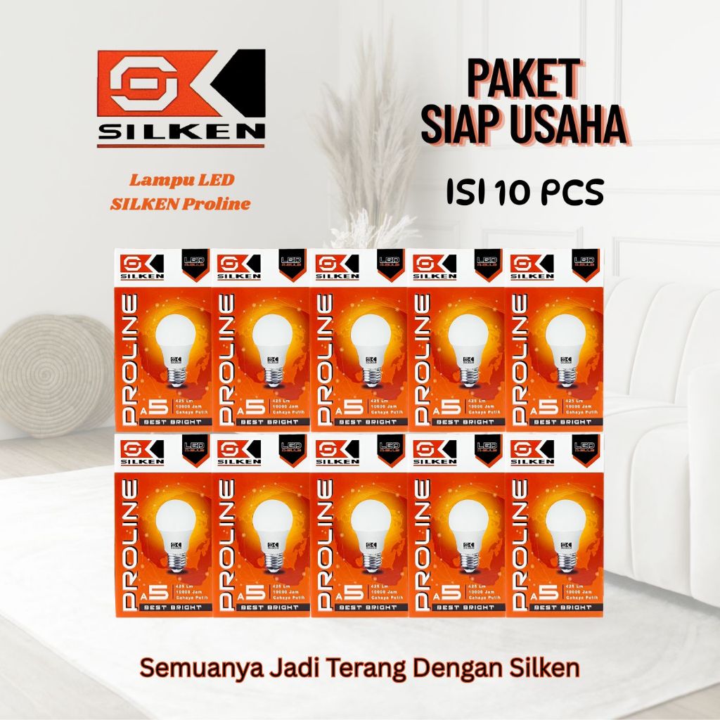 BOHLAM LED / LAMPU LED 5 WATT 10 PCS CAHAYA PUTIH GARANSI LAMPU SILKEN PROLINE 5