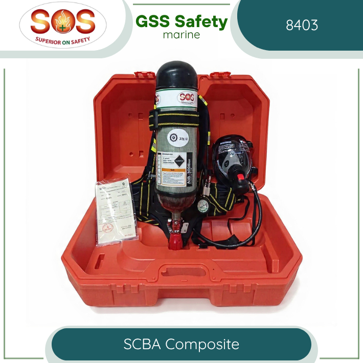 SOS SCBA Composite 6.8L 300 Bar Breathing Apparatus Carbon SOS-8403