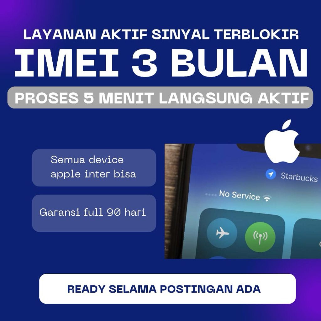 SINYAL 3 BULAN | AKTIF SINYAL TERBLOKIR | SINYAL AKTIVASI | LANGGANAN SINYAL 3 BULAN |LANGGANAN IMEI