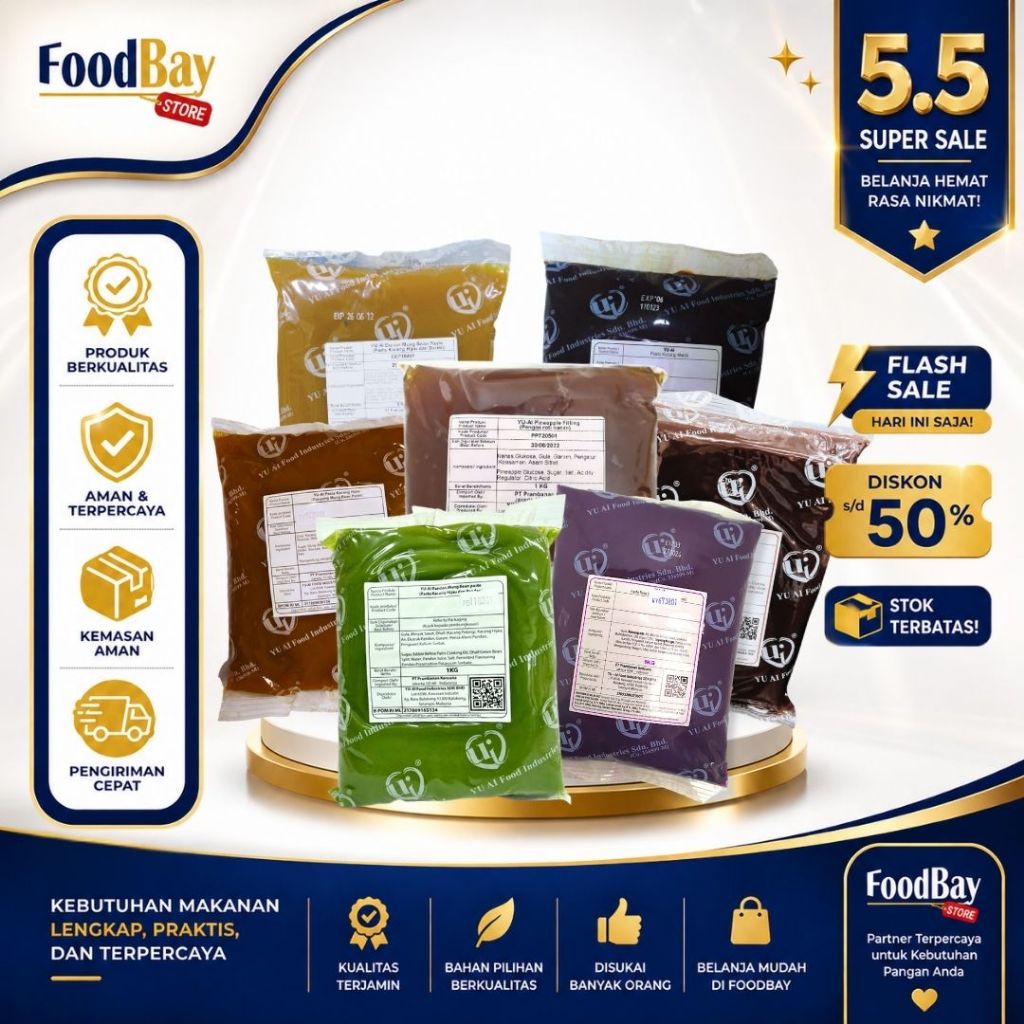 YU-AI - Paste / Pasta Filling Mung Bean 1Kg [ALL VARIANT]