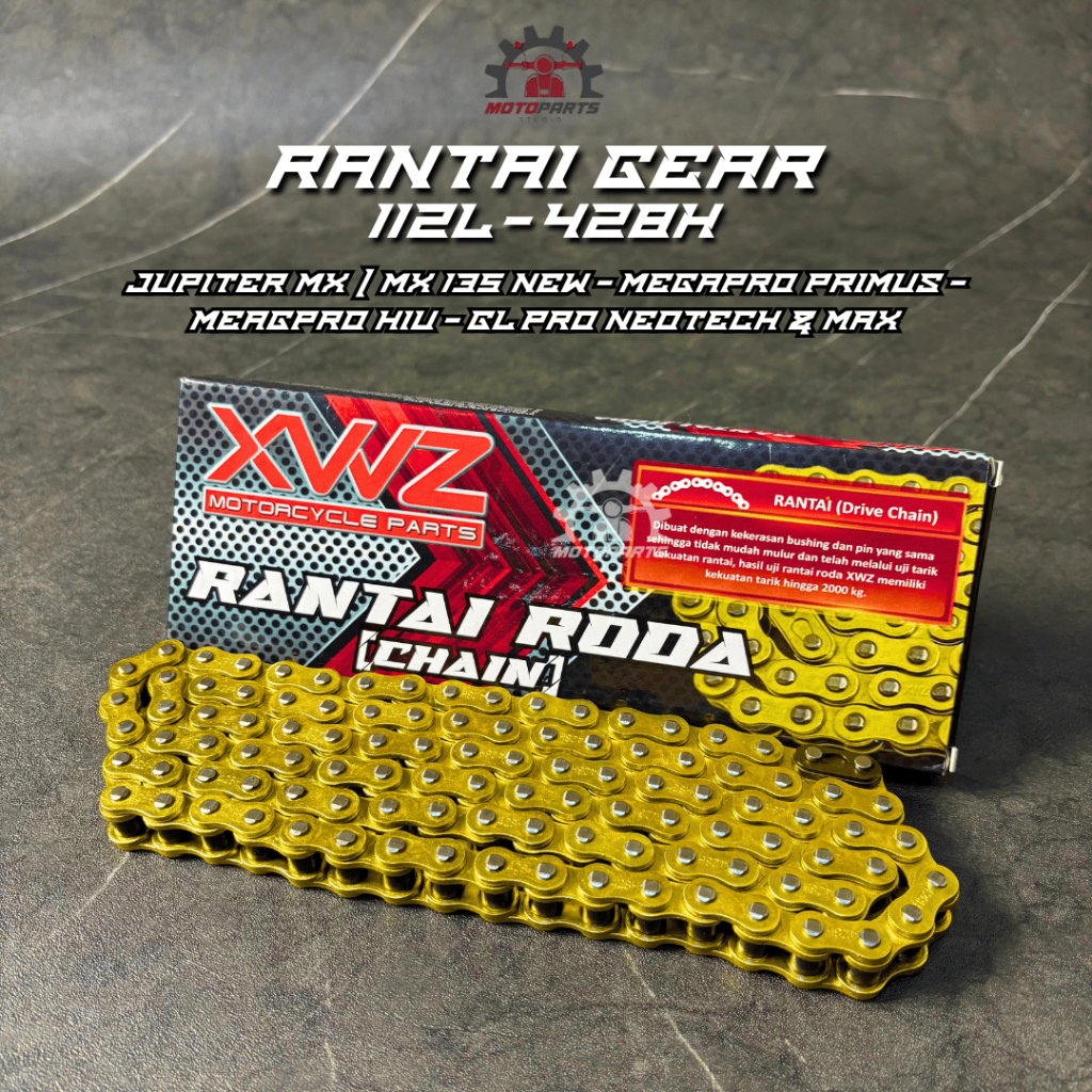 RANTAI RANTE RODA MOTOR 428H-112L JUPITER MX NEW MEGAPRO PRIMUS HIU GL PRO NEOTECH GL MAX