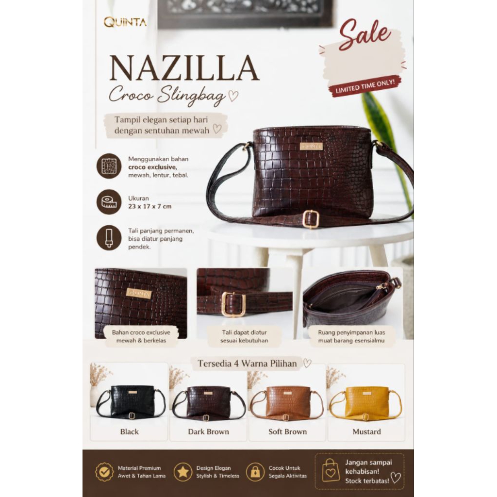 Tas Slempang Mungil Sedang Cewek || Nazilla Quinta