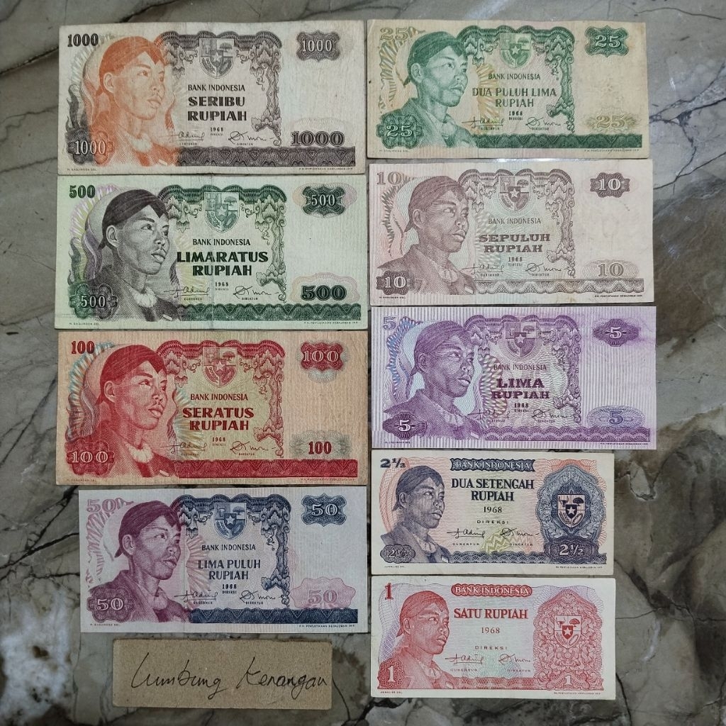 uang kuno set seri sudirman 9 Lembar