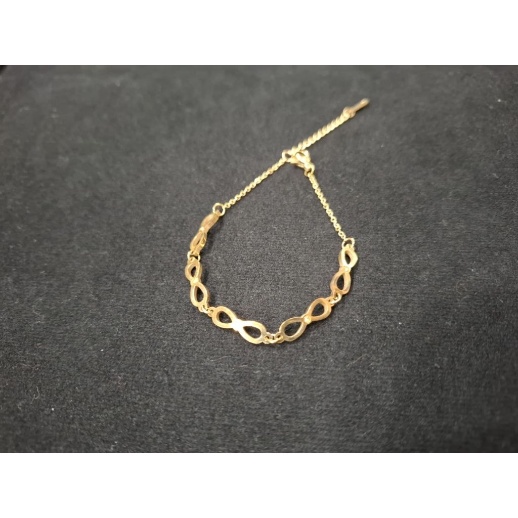 Gelang tangan titanium asli model infinity rantai nori.