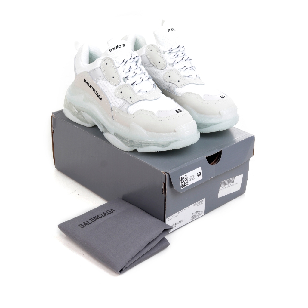 (SLKCK) Sepatu Sneakers Balenciaga Triple S White Sole Clear