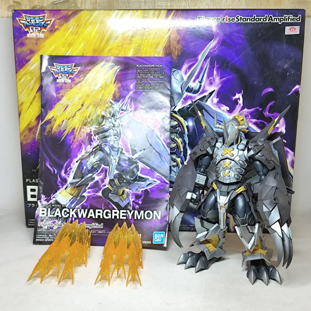 Bandai Figure-rise Standard Amplified Black Wargreymon Anime Ver / Model Kit Digimon 2nd Sudah Rakit