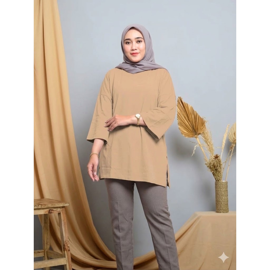 Atasan Wanita Kekinian Keysila BO Bahan Kaos Combed 24s Blus Jumbo Ld 90-130 Cm Size S M L XL XXL XX