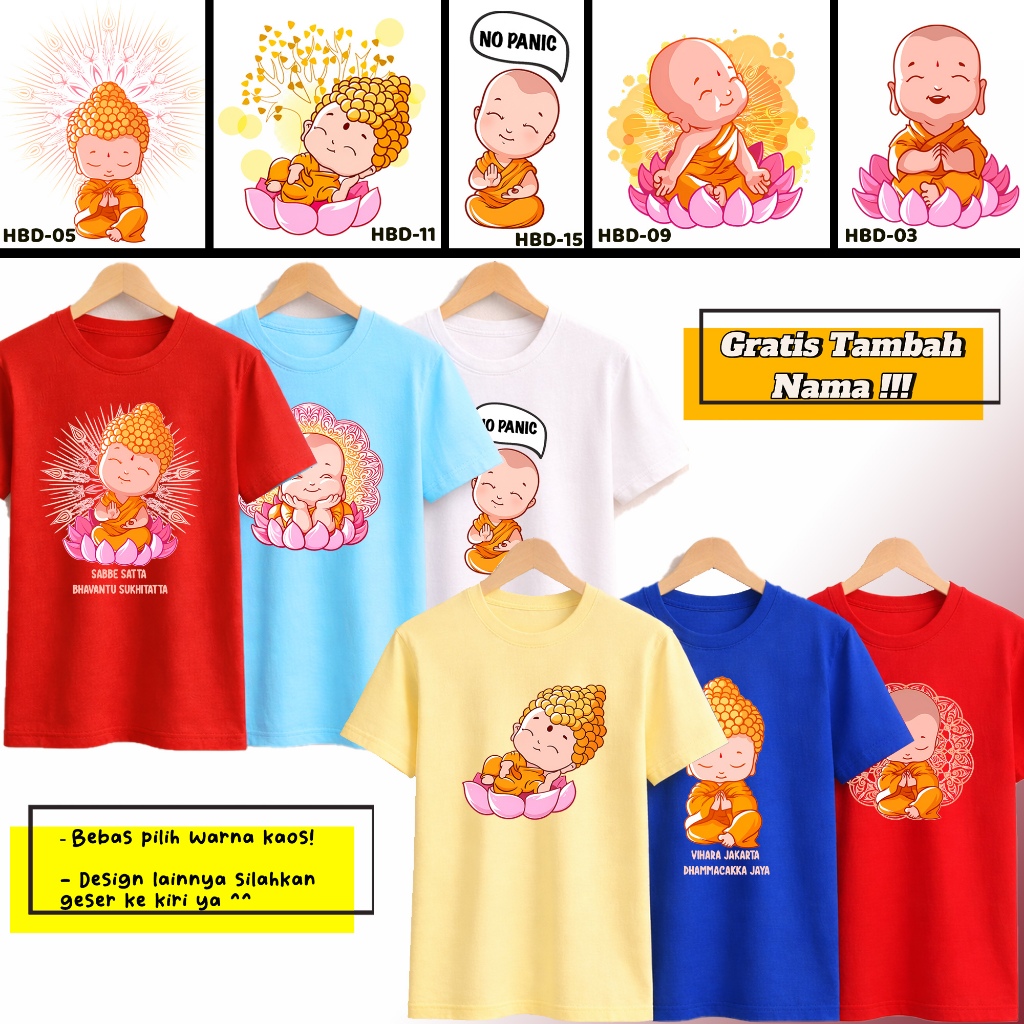 HOONEYBEE - KAOS BUDDHA BUDHIS TSHIRT CHINESE KAOS ROHANI KAOS WANITA PRIA ANAK