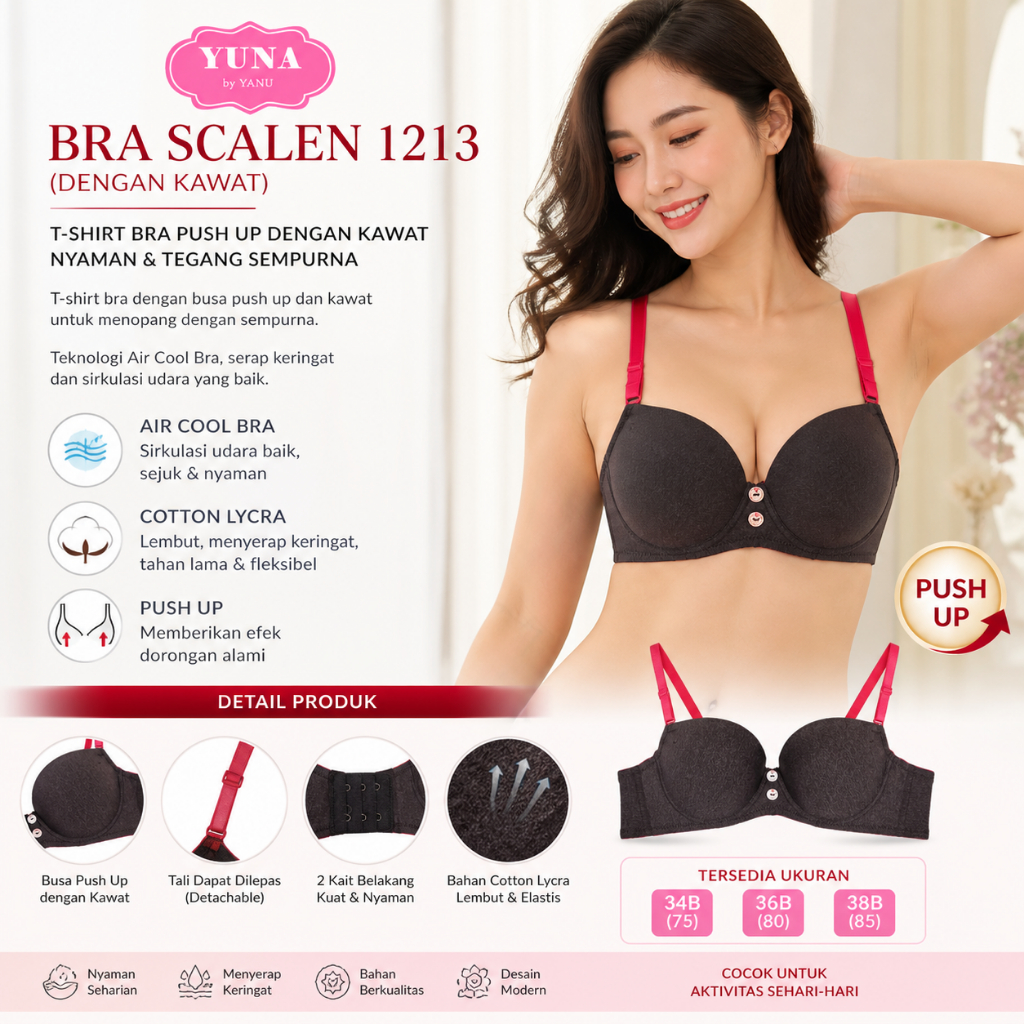 SCALEN | Size 34B - 38B | Push Up Bra Kawat SCALEN 1213
