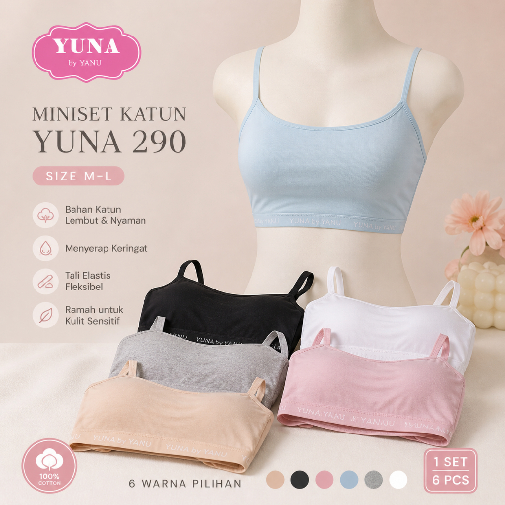 YUNA | Size M - L | Miniset Anak Katun YUNA 290