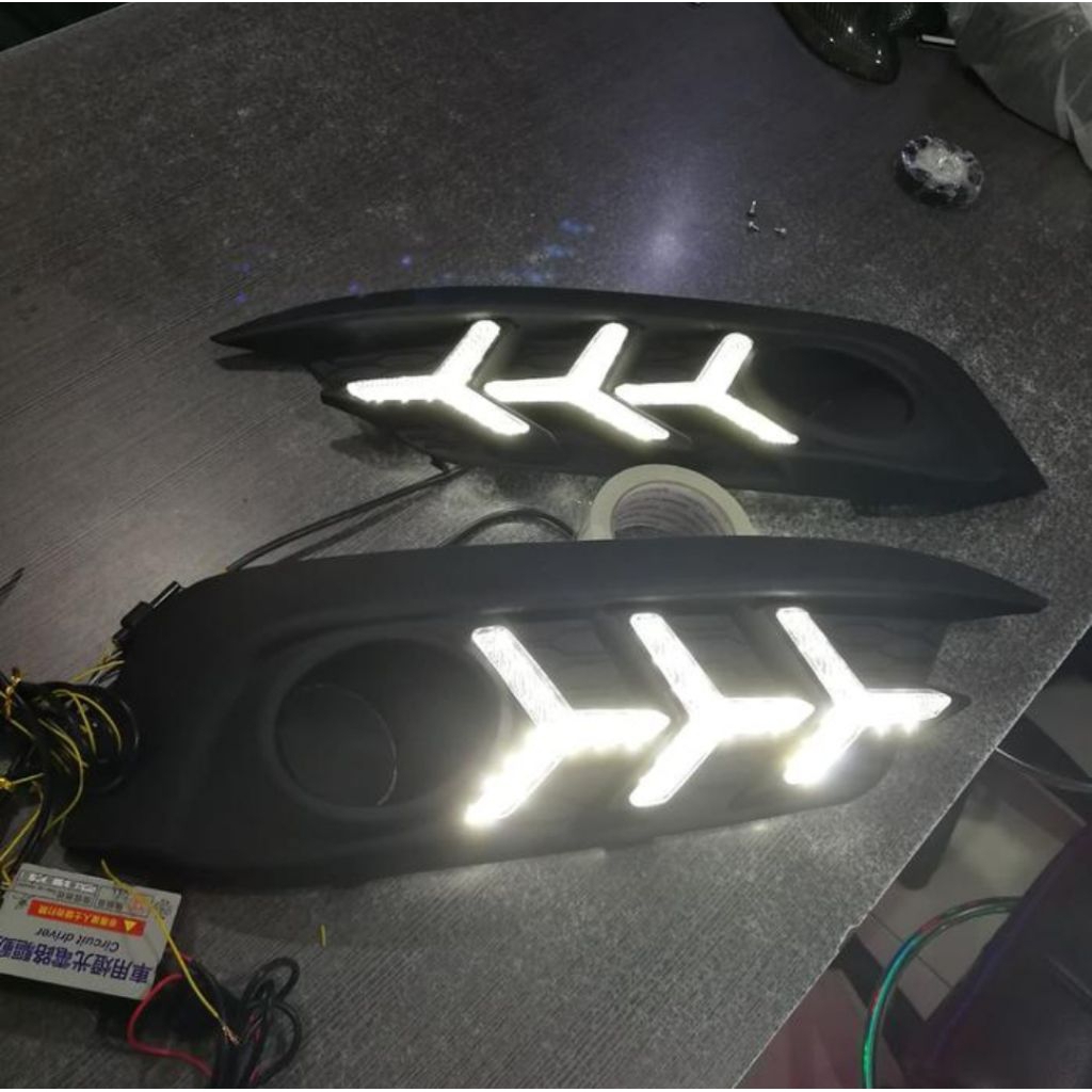COVER FOGLAMP DRL HONDA CIVIC TURBO SEDAN 2016 UP LED FUNGSI 3 WARNA