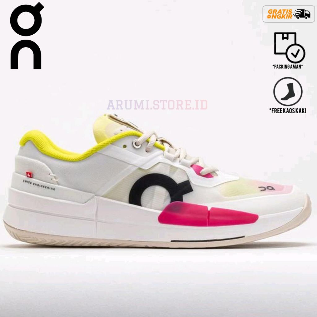 SEPATU TENIS/SEPATU PADEL CLOUD THE ROGER 2 FEDERER WHITE LIME PINK