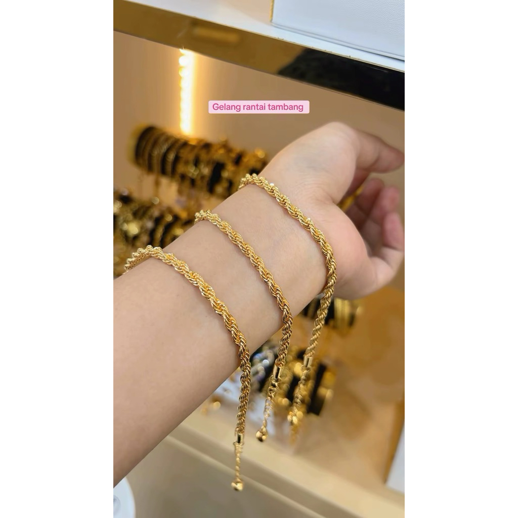 ayrahaccesories gelang rantai tambang model emas