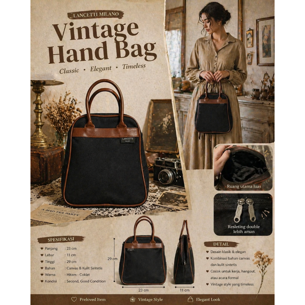 Handbag LANCETTI Milano Second