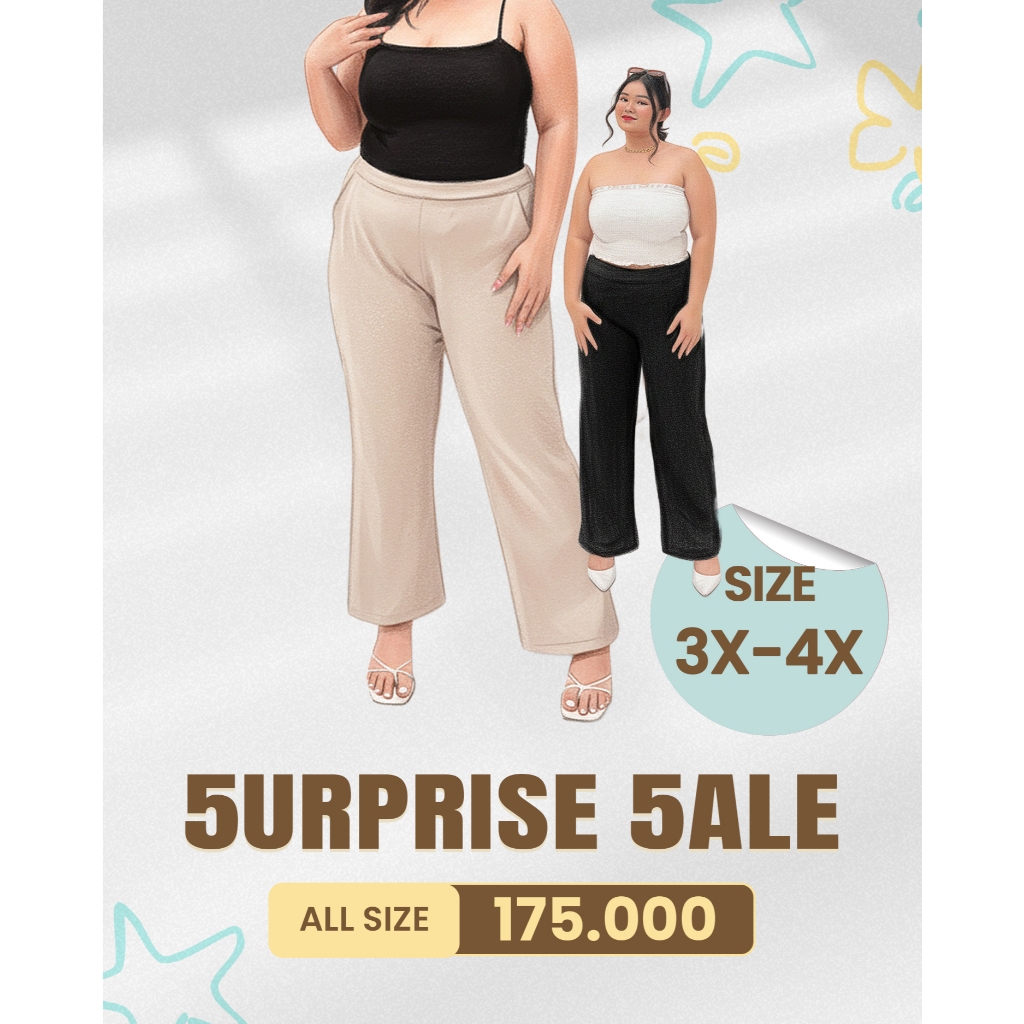 Bigissimo - Back To Work Sale Pants SERBA DISKON 1 HARGA | Celana Wanita 3X - 5X Bigsize Jumbo 02 | 