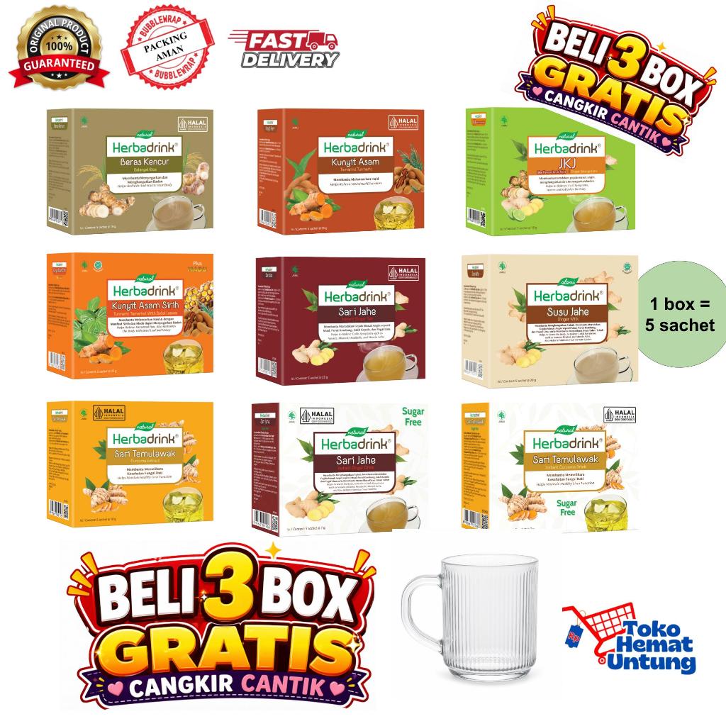 [BELI 3 GRATIS GELAS CANTIK] HERBADRINK MINUMAN HERBAL ALAMI
