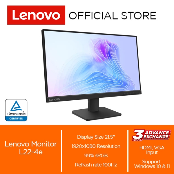 Lenovo Monitor L22-4e 21.5" IPS 100Hz 99% sRGB