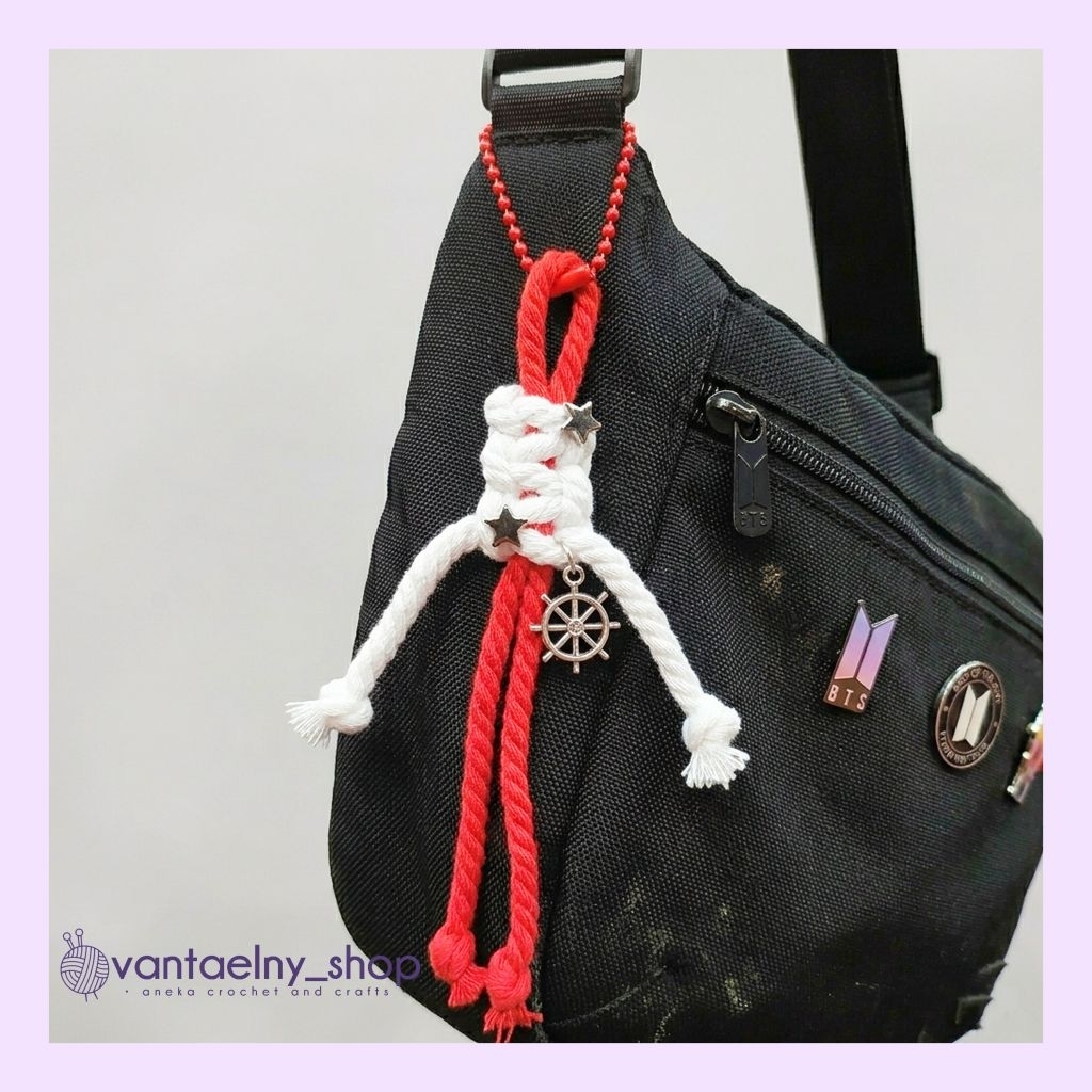 [BTS] KEYCHAIN 5 RIBUAN FREEBIES KONSER BTS ARIRANG GANCI TAS KONSER MACRAME AESTHETIC