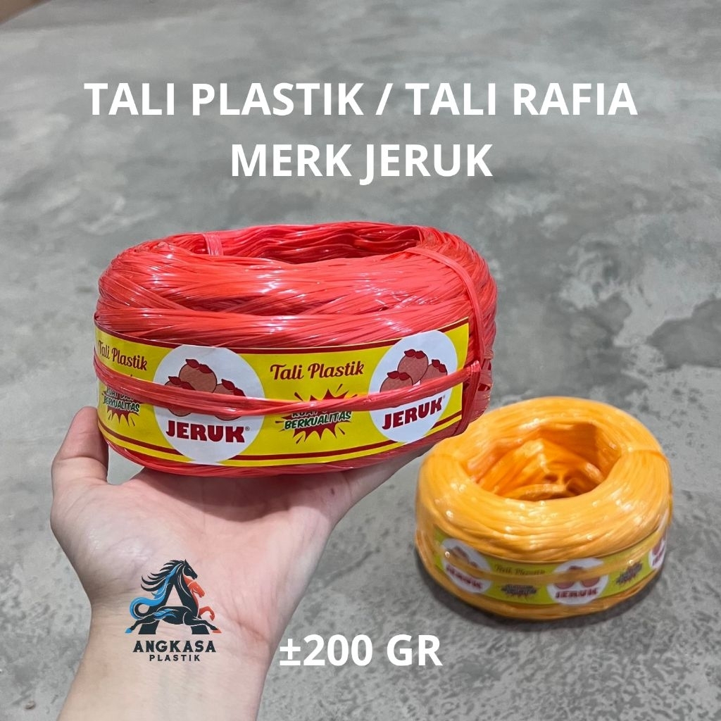 Tali Rafia Tebal Dan Kuat Warna Merah Orange Kuning / Tali Plastik Tebal / Tali Rafia Kuat / Tali Pl