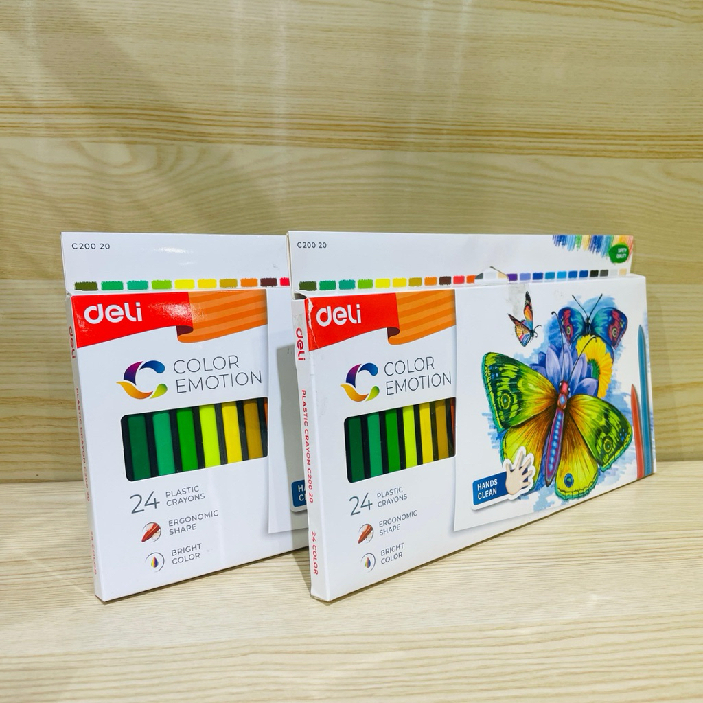 DELI  C200-20 Color Emotion 24 Plastic Crayon Ergonomic Shape