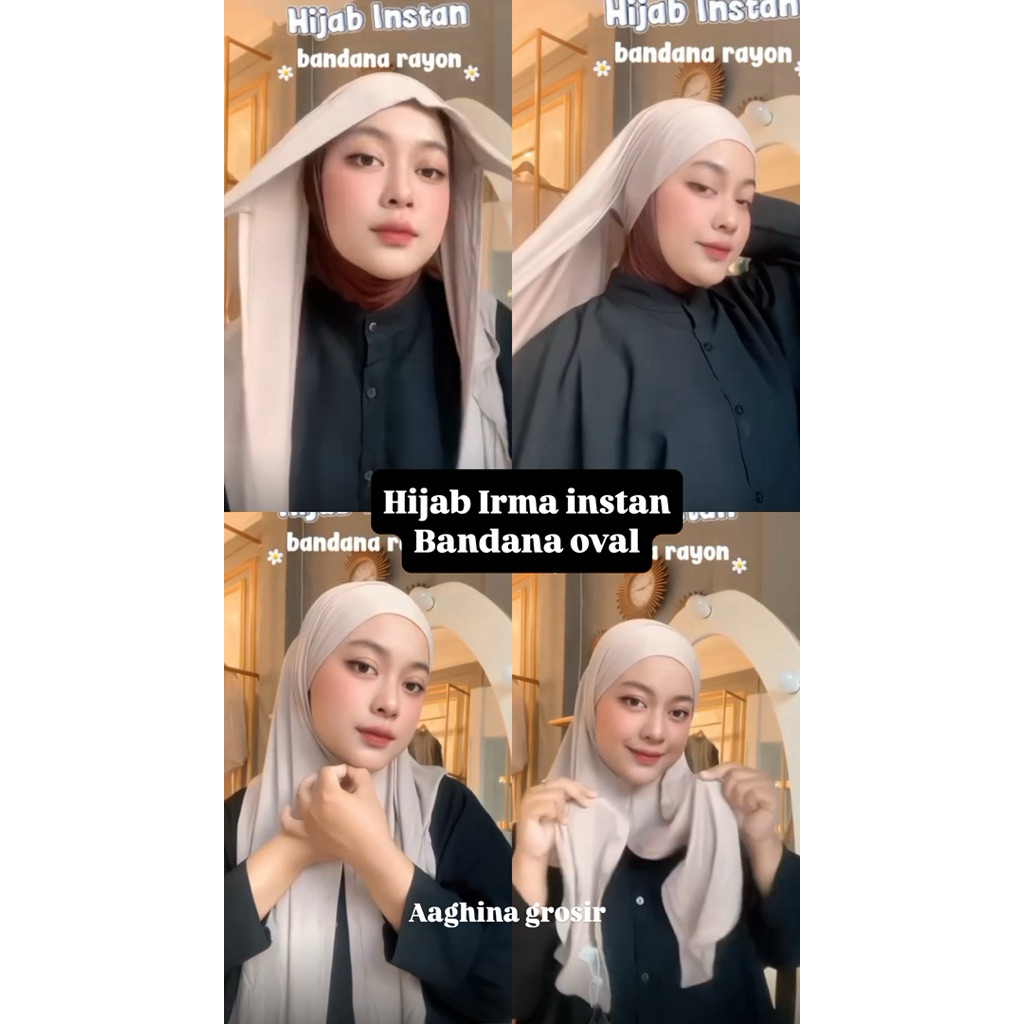 KHIBAN OVAL TALI IRMA BAHAN RAYON ADEM - HIJAB BANDANA OVAL TALI BAHAN RAYON