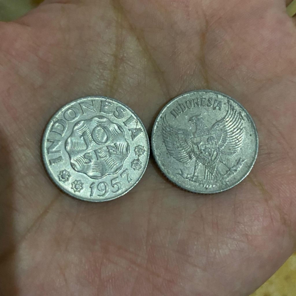 Koin/ Uang Logam 10 Sen Indonesia (1951, 1954, 1957)