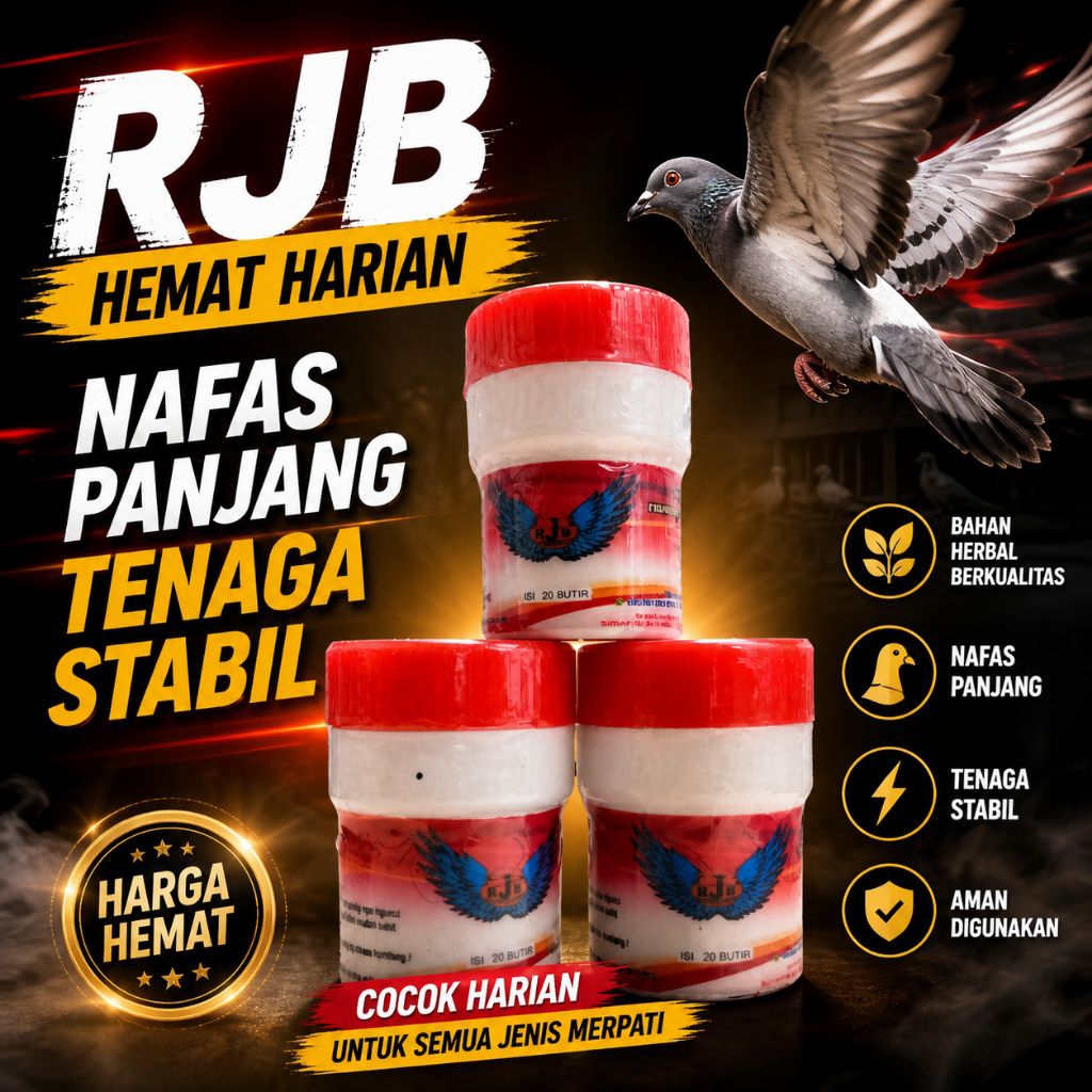 Jamu Merpati RJB Original 20 Butir | Obat Nafas Panjang Merpati Balap Kolong Bebas.
