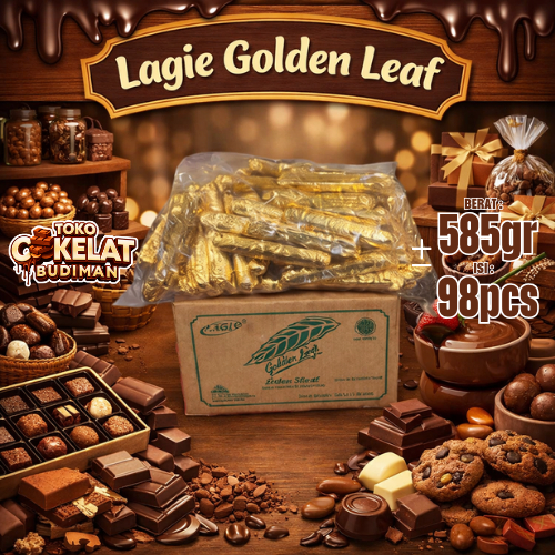Lagie Golden Leaf Stick 585gr isi 98pcs | Coklat stik yang enak dengan isian biskuit panjang yang re