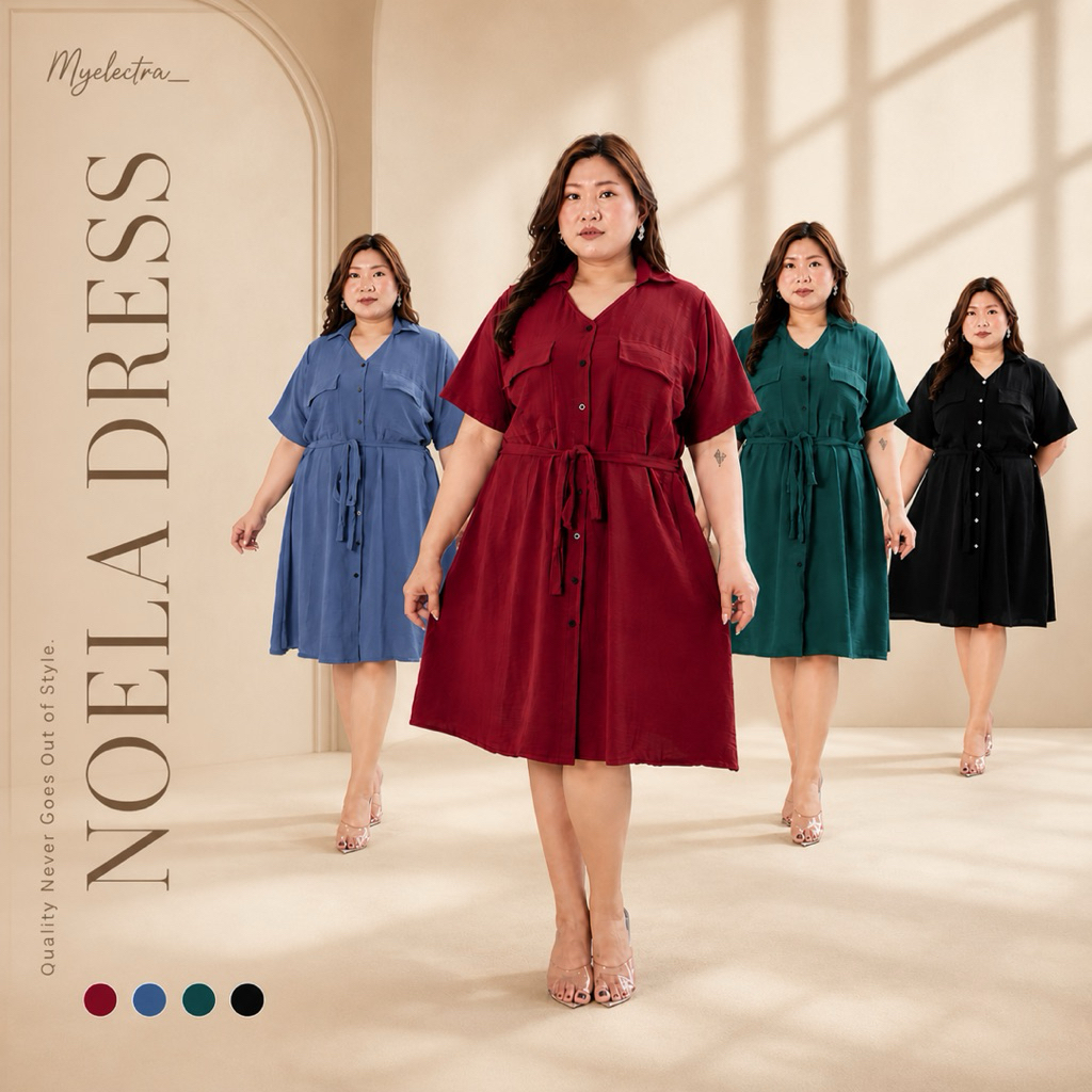 Noela Bigsize Dress - Dress Jumbo - Dress Polos Flowy