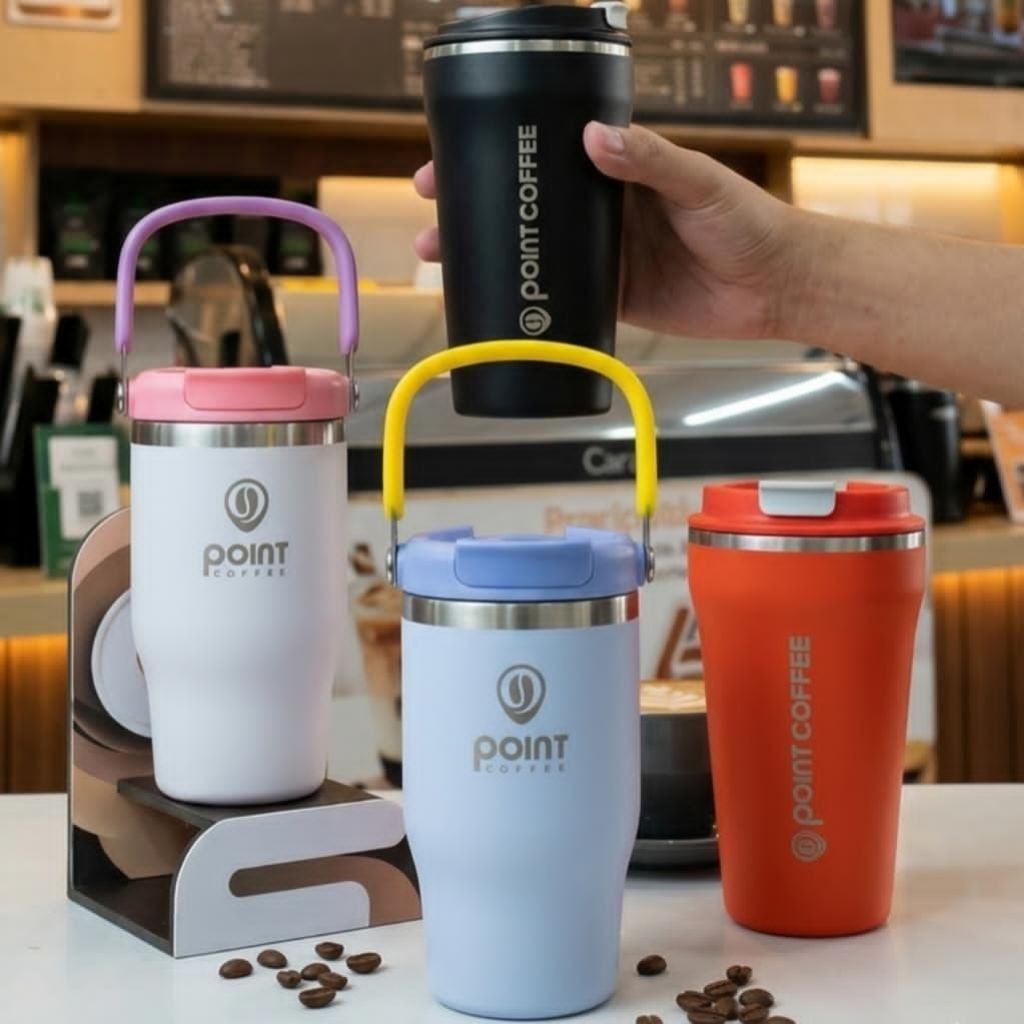 [ ORIGINAL ] Tumbler Premium Point Coffee - Botol Minum Aesthetic Anti -Tumpah