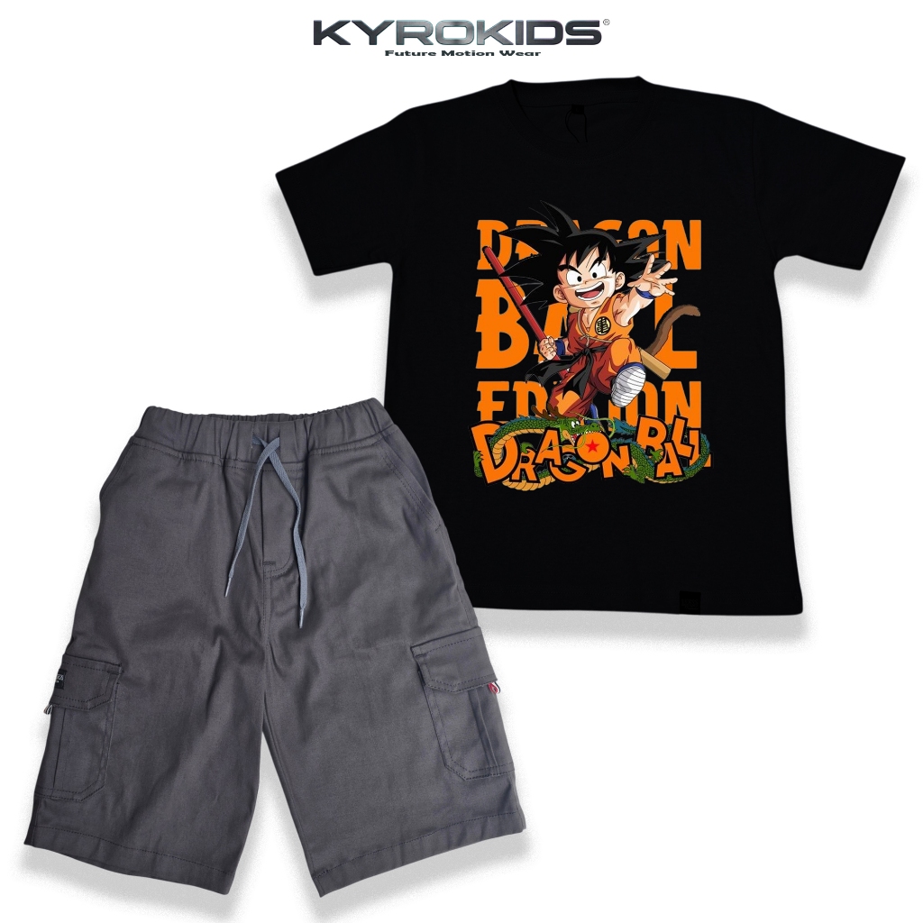 Setelan Anak Chino Cargo 4-12 Tahun Premium Motif Dragon Ball Keren
