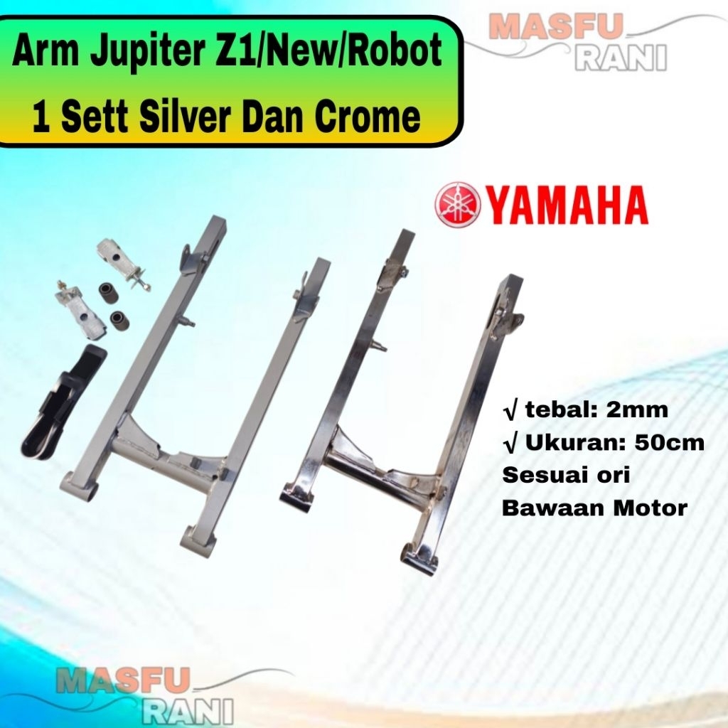 Swing Arm Arem Motor Yamaha Jupiter Z1/New/Robot/Salib Fullset Ukuran Standart Silver Crome